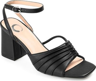 Journee Collection Shillo Pleated Sandal in Black at Nordstrom Rack, Size 9.5