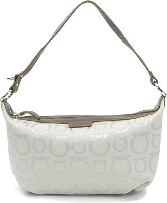 Ferragamo Nylon Canvas Leather Handbag (Pre-Owned)