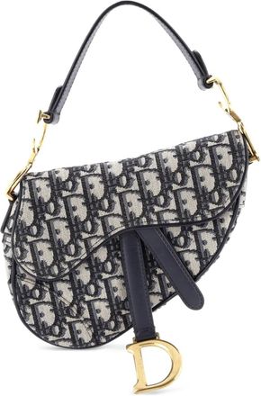 Dior Saddle Handbag Oblique Canvas Mini shoulder bag - Blauw