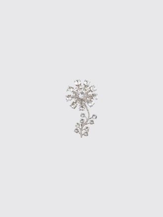 Self Portrait Spilla a fiore in ottone argentato con cristalli