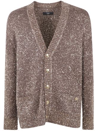 Amiri Mens Ma Crochet Cardigan - Tan Nylon - Size X-Large