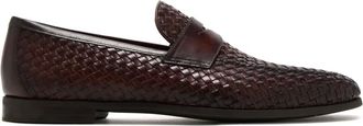 Magnanni Herman loafers van geweven leer - Bruin