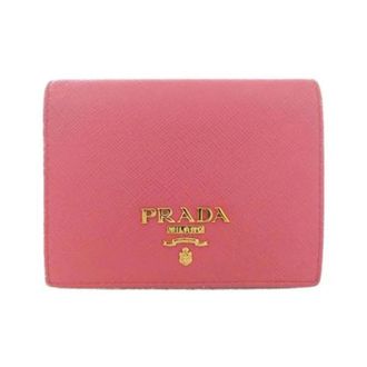 Prada Pre-owned Wallets, female, Pink, Size: ONE SIZE Pre-owned Saffiano Metal Oro Bifold Wallet