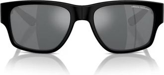 A|X Armani Exchange Light Grey Mirror Square Mens Sunglasses AX4141SU 80786G 56