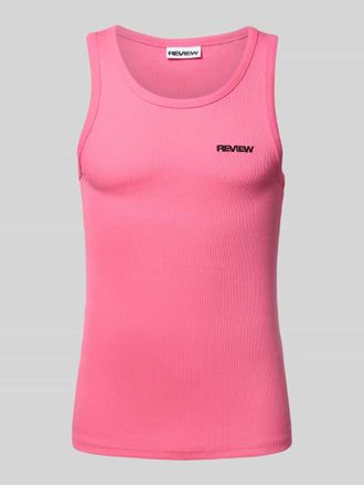 Review Tanktop mit Label-Stitching in Pink, Gr&ouml;&szlig;e XS