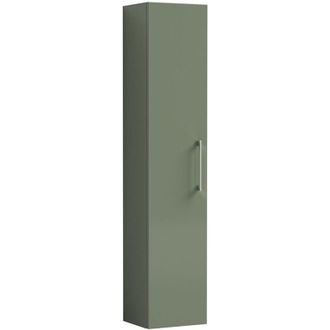 Nuie Nuie Arno Wall Hung 1-Door Tall Unit 300mm Wide - Satin Green