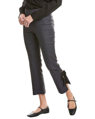 Shelli Segal Side Slit Bow Trim Crop Bootcut Pant