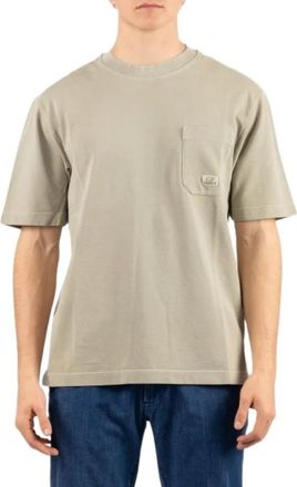 C.P. Company Mts 173A005527S T-shirt met borstzakje - Heren - T-shirts - Groen - M - Katoen - Tops