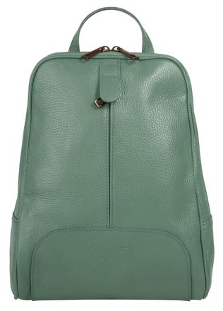 Samantha Look Cityrucksack SAMANTHA LOOK, Damen, Gr. B/H/T: 20cm x 32cm x 6cm, onesize, gr&uuml;n, Leder, Rindsleder, Rucks&auml;cke Cityrucksack, echt Leder, Made in Italy