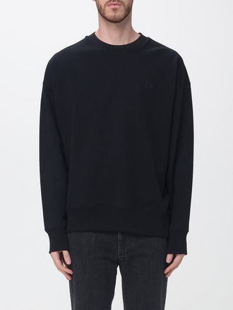 Fred Perry Crew Neck Cotton Sweatshirt with Tone-on-Tone Embroidered Logo