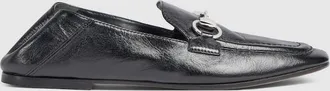 Gucci Womens Jordaan Soft Loafer, Black, Leather