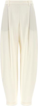 Brunello Cucinelli Off White Comfort Pleated Pants