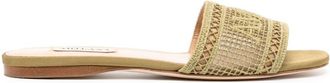 Arteana Roma logo-embroidered sandals - women - Calf Leather/Calf Leather/Fabric/Other fibres/Calf Leather - 36 - Green