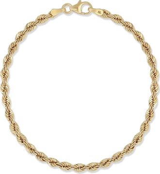 Bony Levy 14K Gold Rope Chain Bracelet in 14Ky at Nordstrom, Size 6.5