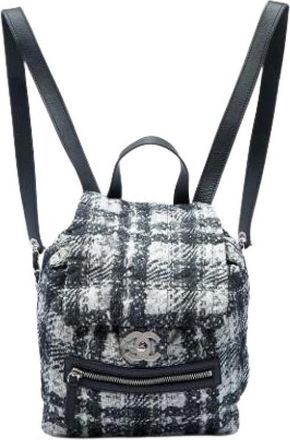 Chanel Pre-owned Vintage Nylon Backpack - Dames - Vintage Rugzakken - Zwart - ONE Size - Nylon - Vintage
