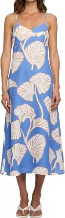 Kivari Ilana Midi Dress In Blue/ivory