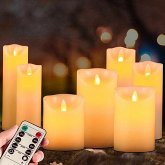 OEM Vela Led Sin Llama Color Marfil, Vela Cil&iacute;ndrica Decorativa Sin Llama, Control Remoto Con Funci&oacute;n De Temporizador, Control Remoto De A&ntilde;o Nuevo