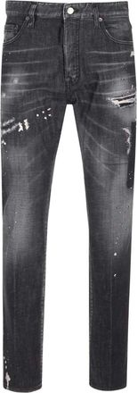 Dsquared2 Mens Dsquared2 642 Denim Paint Splash Black Denim Pants Mens - Size: 34/32