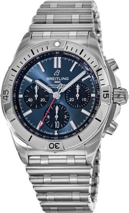 Breitling Chronomat B01 42 Chronograph Blue Dial Stainless Steel Mens Watch AB0134101C1A1