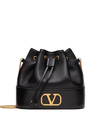 Valentino Garavani Black VLogo Signature Mini Bucket Bag