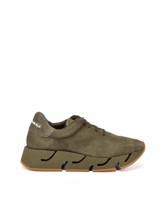 Paloma Barcel&oacute; Khaki Leather Suede Sneakers