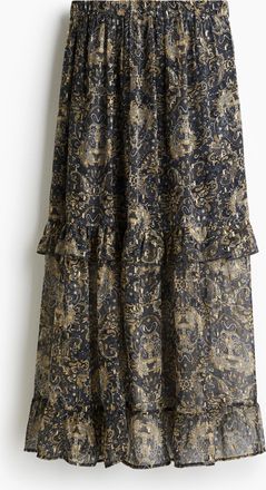 H&M Chiffonjupe mit Volants - Green