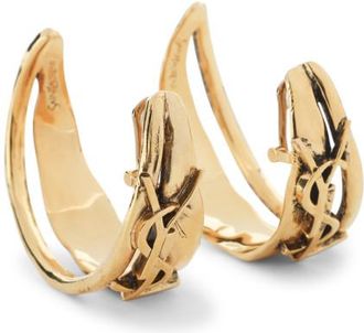 Saint Laurent Golden Classic Logo Earrings