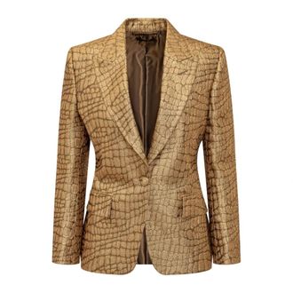 Tom Ford Wallis Single-Breasted Jacket - female - Tom Ford - Blazers - Yellow - S - Jackets
