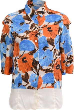 Dries Van Noten Button-Down Floral-Print Shirt in Multicolor Silk