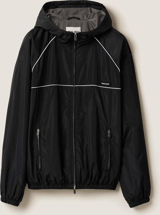 Miu Miu Technical silk zipper blouson jacket