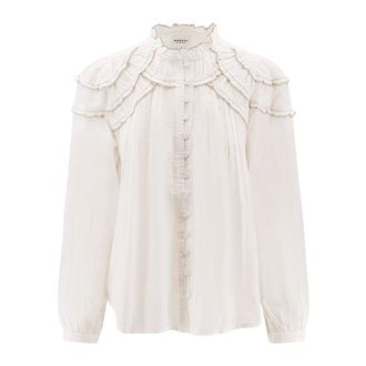 Isabel Marant Shirts, female, White, Size: M White Shirt with Ruffle Details