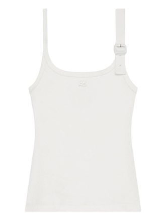 Courr&egrave;ges Buckle 90s Rib Tank Top