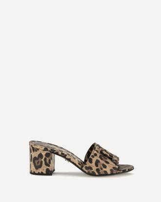 Dolce & Gabbana Leopard print leather Mules Female 38.5