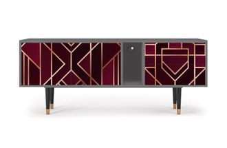 StoryZ Mueble de TV burdeos 2 cajones y 2 puertas L 170 cm