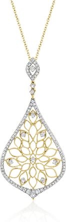Ross-Simons Diamond Openwork Pendant Necklace in 18kt Gold Over Sterling
