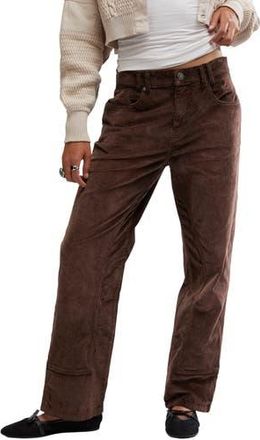 Free People Risk Taker Corduroy Straight Leg Pants in Chocolate Truffle at Nordstrom Rack, Size 25