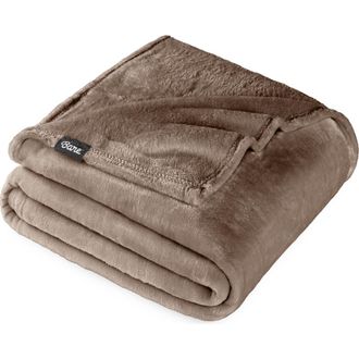 Bare Home Microplush Fleece Blanket in Taupe at Nordstrom, Size King