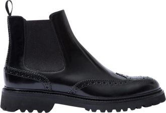 Scarosso Handgemaakte Chelsea Boots met Vibram Zool - Dames - Chelseaboots - Zwart - 38 EU - Leer - Schoenen