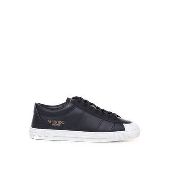 Valentino Garavani Black Calfskin Low Top Mens Sneakers