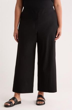 Eileen Fisher Ankle Wide Leg Pants in Black at Nordstrom, Size 3X