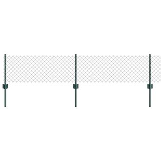 Berkfield Home Chain Link Fence with 10 U Posts Green 0.4x10 m Steel