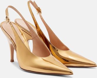 Gianvito Rossi Sofia metallic leather slingback pumps