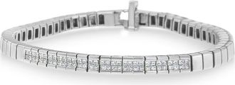 House of Brilliance 14K White Gold 1.00 cttw Princess Cut Diamond Bracelet at Nordstrom