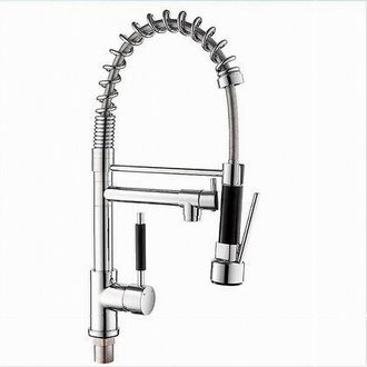 Trade Shop Trade Shop - Rubinetto Lavello Cucina A 2 Vie Orientabile Con Doccetta In Ottone Cromato 59286