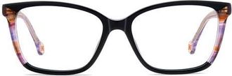 Carolina Herrera 53mm Rectangular Reading Glasses in Black Multicolor at Nordstrom