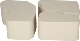 Meubles et Design Lote de 2 mesas bajas org&aacute;nica de madera 92x70cm - Beige
