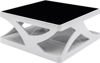 Salesfever Couchtisch »Lacona Coffeetable mit stilvollem Aussehen« 10 mm Schwarzglasplatte, rechteckig oder quadratisch
