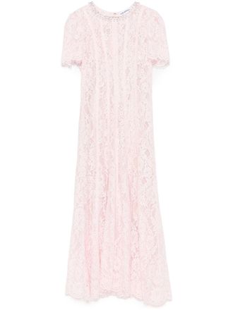 Self Portrait lace midi dress - women - Viscose/Polyamide/Cotton/Polyester/Polyester - 8 - Pink