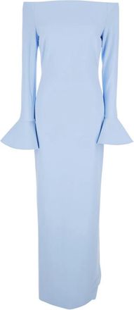 Solace London Anica Lange Jurk - Dames - Avondkleed - Blauw - S - Polyester - Kleedjes