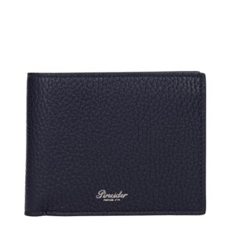 Pineider Herrens Blaue Lederbrieftasche